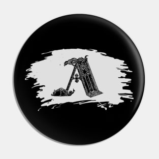 Gothic letter A – Alphabet typography Pin