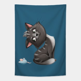 Cute Cartoon Cat Tapestry