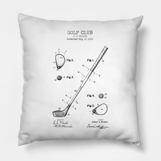 GOLF CLUB patent Pillow by Dennson Creative