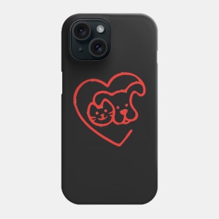 friendship between a dog and a cat Phone Case