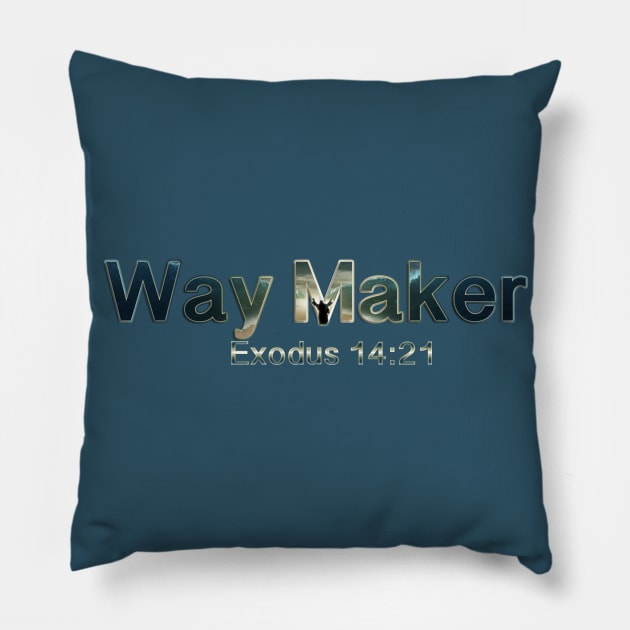 Way Maker Exodus 14:21 (With Moses) Pillow by BlaineC2040