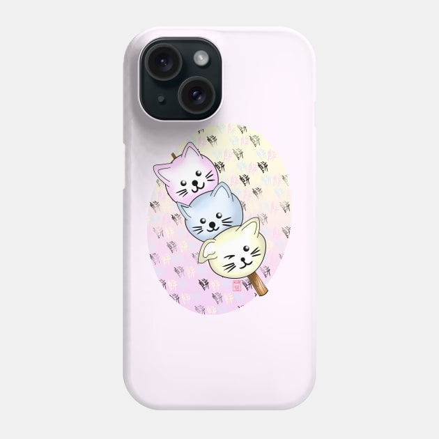 cute cat mochi on a stick Phone Case by cuisinecat