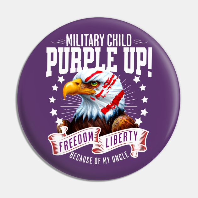 Military Kids - Purple-Up 2023 Holiday - Military Uncle Pin by alcoshirts