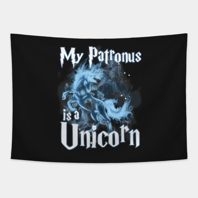 My Patronus Is A Unicorn Harry Potter Tapestry Teepublic