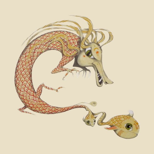 dragon and fish by federicocortese