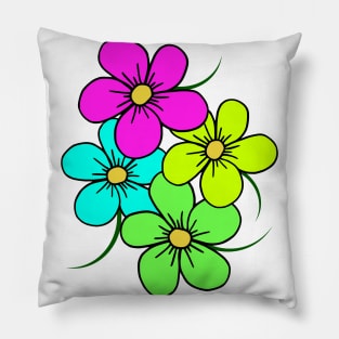 colorful blooming flower, flowery, floral pattern Pillow