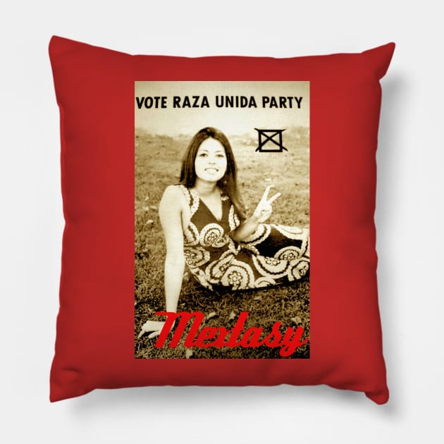 Mextasy Limited Edition Design: Viva La Raza Unida Party Pillow by mextasy