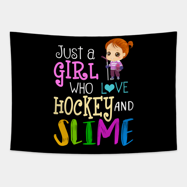 Just A Girl Who Loves Hockey And Slime Tapestry by martinyualiso