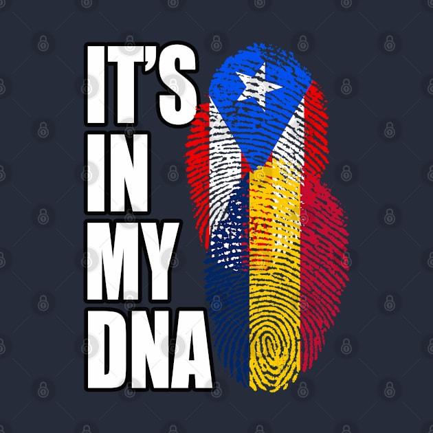 Chadian And Puerto Rican Mix DNA Flag Heritage Gift by Just Rep It!!