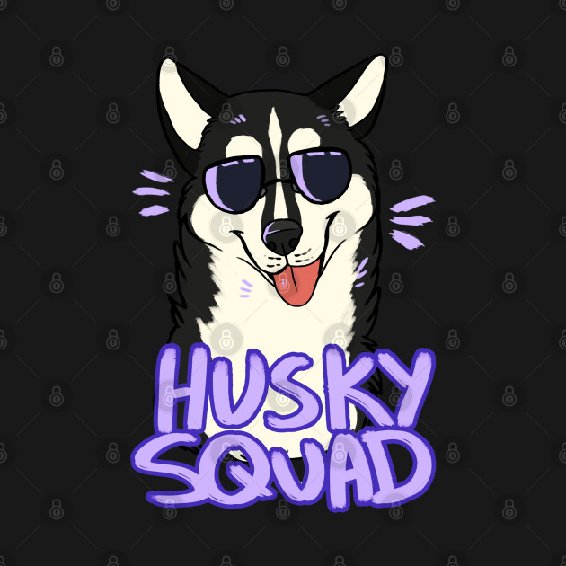 Discover HUSKY SQUAD (black) - Siberian Husky - T-Shirt
