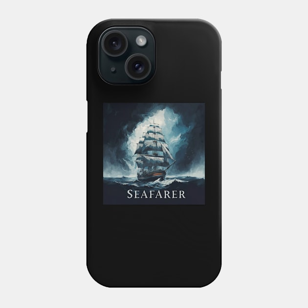 Sea Travel Ship Sailing Through The Deep Blue Sea Phone Case by Abeer Ahmad