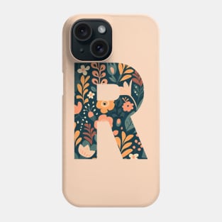 Whimsical Floral Letter R Phone Case