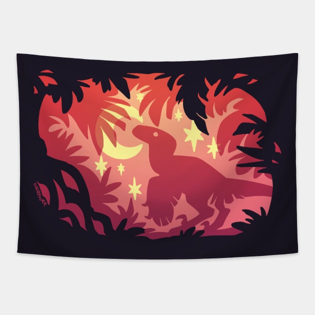 Stargazing Dino (Red Variant) Tapestry by KiRAWRa