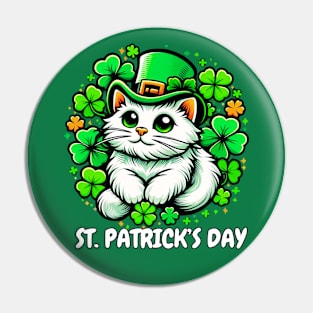 Cute Cat St Patricks funny St Patricks Cat Pin