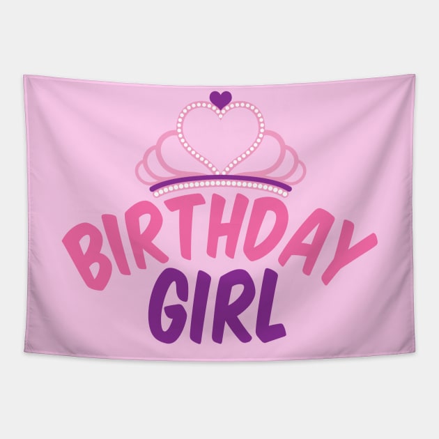 Birhday Girl Princess Party Tapestry by epiclovedesigns
