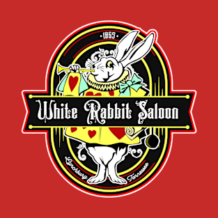 White Rabbit Saloon, weathered board distressed T-Shirt