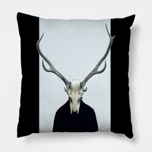 Living Skull and Horns T-shirt Pillow