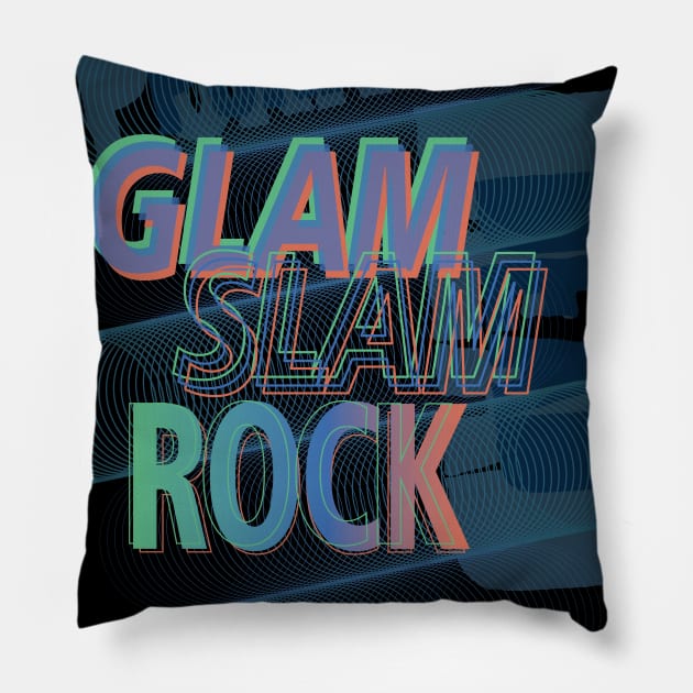 Glam Slam Rock Pillow by Pradeep Chauhan