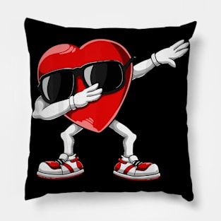 Dabbing Heart Funny Valentines Day Pillow