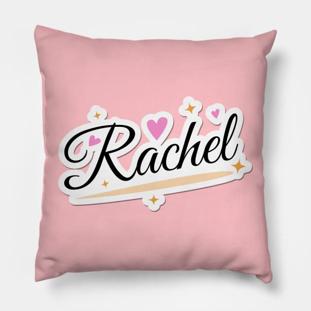 Rachel name cute design Pillow by BrightLightArts