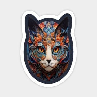 cat  Mandala Animal Ilustration Magnet