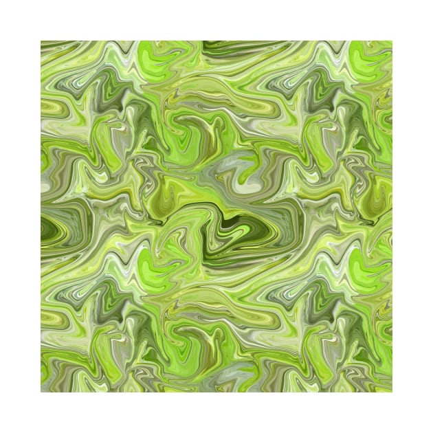 Lime Green Silk Marble - Digital Liquid Paint by GenAumonier