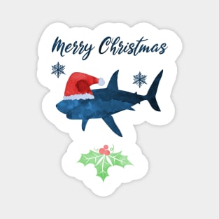 Santa Shark - Coastal Christmas Art Magnet