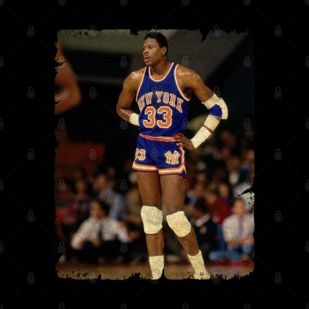 Patrick Ewing, Standing During a Game Against The Atlanta Hawks Back In 1986 by Wendyshopart