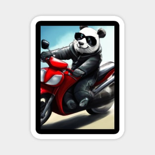 Motorcycle Panda Magnet