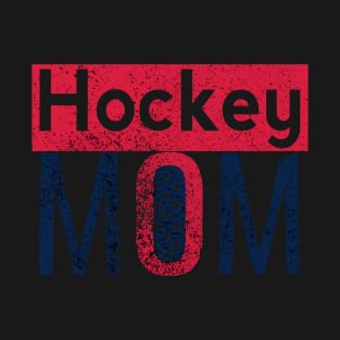 Hockey mom in Red and Blue T-Shirt