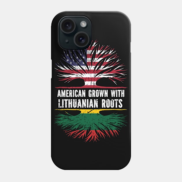 American Grown with Lithuanian Roots USA Flag Phone Case by silvercoin