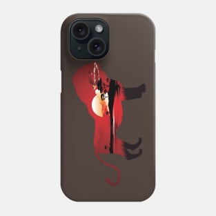 Red African Sunset with Lion Phone Case