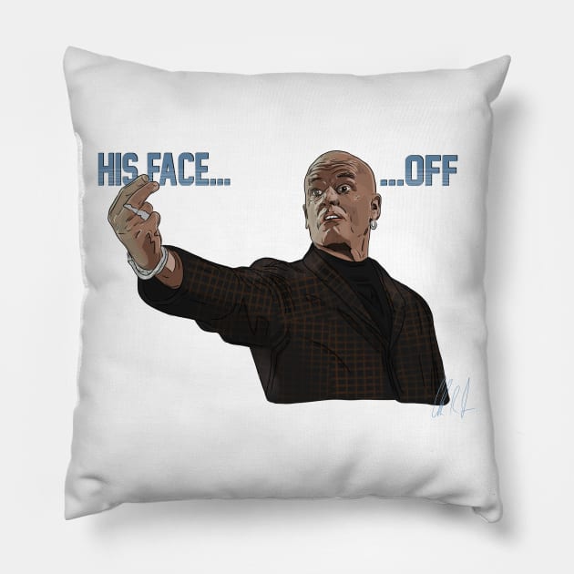 Face/Off: His Face... OFF Pillow by 51Deesigns