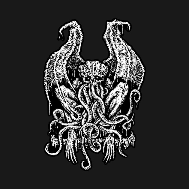 Colourless Cthulhu on Black by Soul-Paralyzed Art