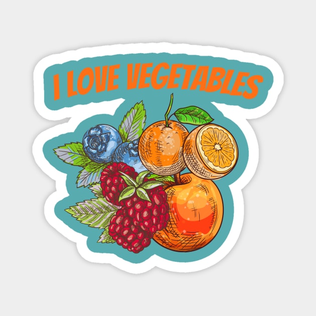 Slightly Wrong Vegetables Fruit Magnet by waltzart