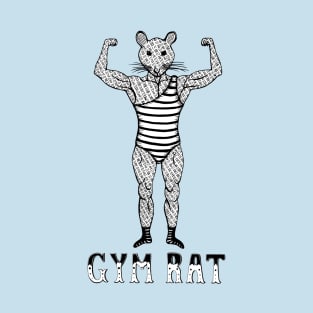 Strongman Bodybuilder Gym Rat - Black & White T-Shirt