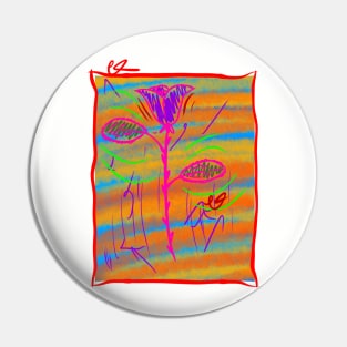 Abstract Neon Rose Pin