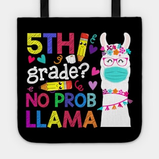 Quarantine Llama 5th Grade 2020 School Social Distance Shirt Funny Back To School Gifts Tote