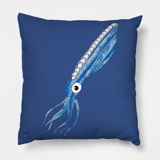 Tribal Squid Pillow by macdonaldcreativestudios