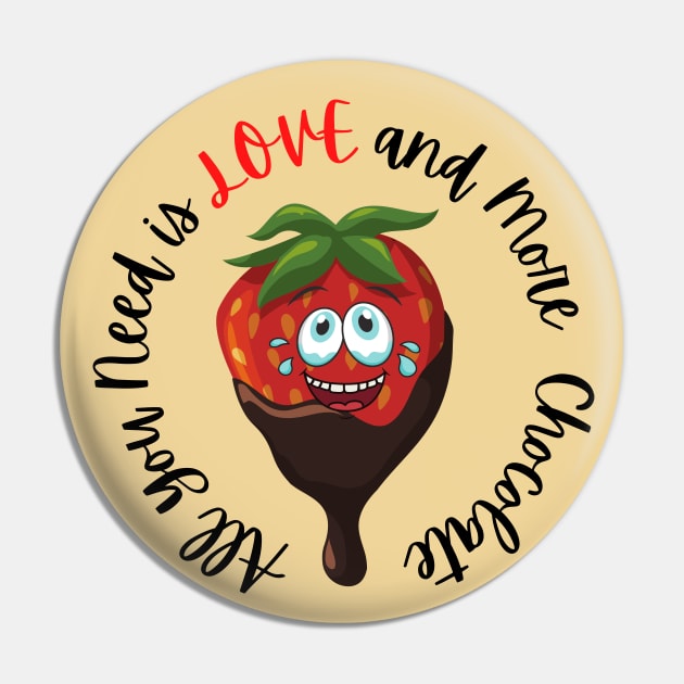 Strawberries - Love and More Chocolate Pin by O.M design