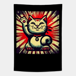 Lucky Waving Cat Tapestry