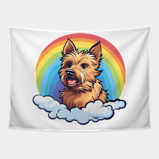 Cute Australian Terrier Rainbow Cloud Kawaii Dog Happy Puppy Tapestry