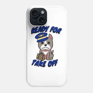 Cute grey dog is a pilot Phone Case