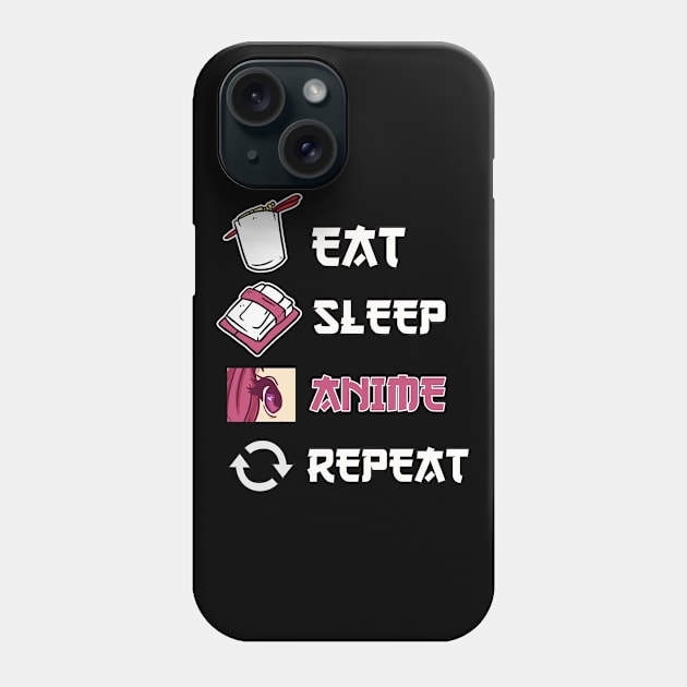 Eat Sleep Anime Repeat Anime Merch Ramen Otaku Gift Anime Phone Case by TheTeeBee