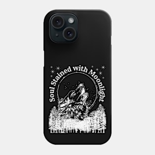 Soul stained with moonlight - black and white design for music festivals Phone Case
