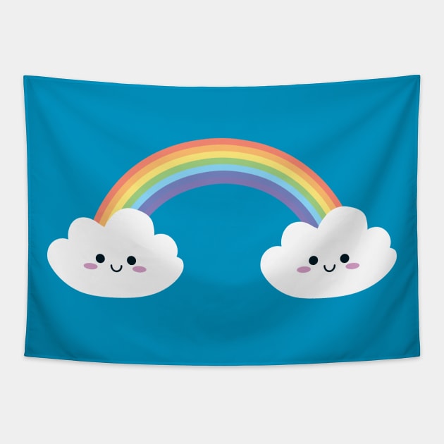 Cute Rainbow and Clouds Tapestry by themadesigns