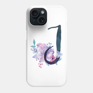 Floral Monogram J Pretty Lilac Bouquet Phone Case