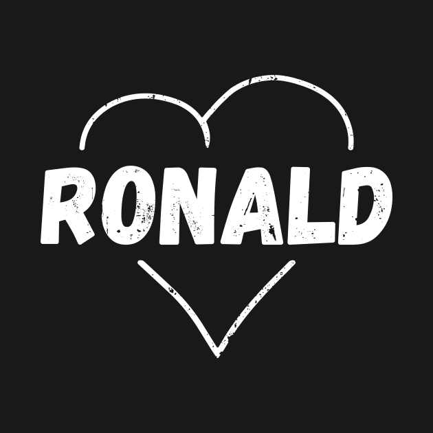 Ronald Name Inside Vintage Heart, Ronald Valentine by Liquids
