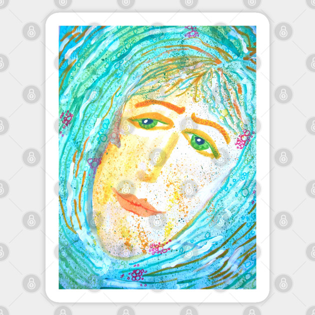 Melancholy Woman 01 Sad Woman Sticker Teepublic