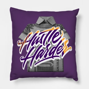 Hustle Harder Court Purple Sneaker Art Pillow